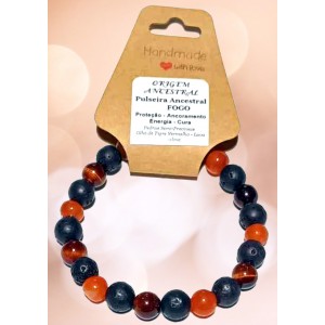 PULSEIRA ANCESTRAL - FOGO (C/ PEDRAS SEMI-PRECIOSAS)
